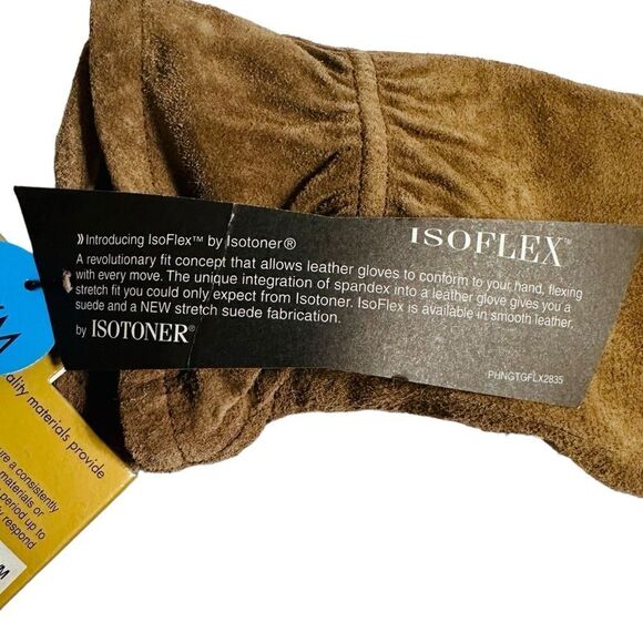 Isotoner Beige Suede Dress Gloves Fleece Lined size S/M NWT - Picture 6 of 9